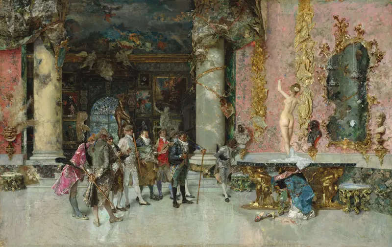 A depiction of a model's choice in an artistic setting.
