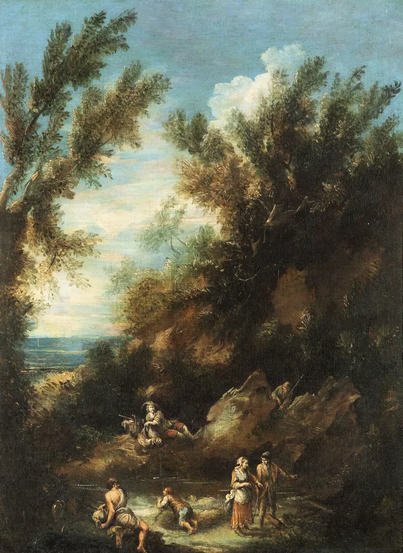 Rococo genre scene by Antonio Francesco Peruzzini, featuring figures and soft light.