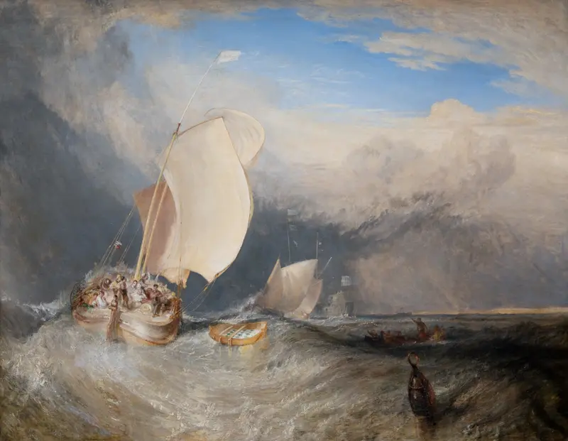Fishing boats and hucksters bargaining for fish, oil on canvas by Joseph Mallord William Turner
