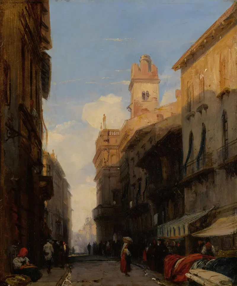 Oil painting by Richard Parkes Bonington depicting Corso Sant’Anastasia, Verona