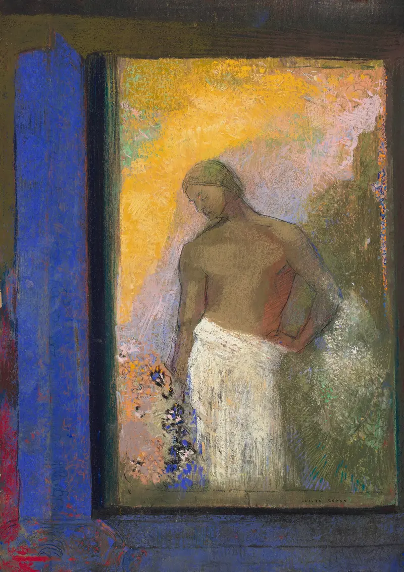 Odilon Redon's painting 'Saint Jean' features a dreamlike portrayal of Saint John.