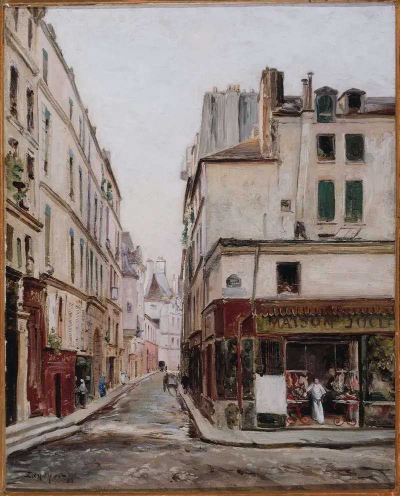 Landscape with cobblestones and sunlight by Emmanuel Lansyer, oil painting