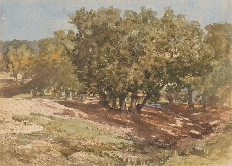 Landscape with hills and sky, oil on canvas by Charles Rochussen