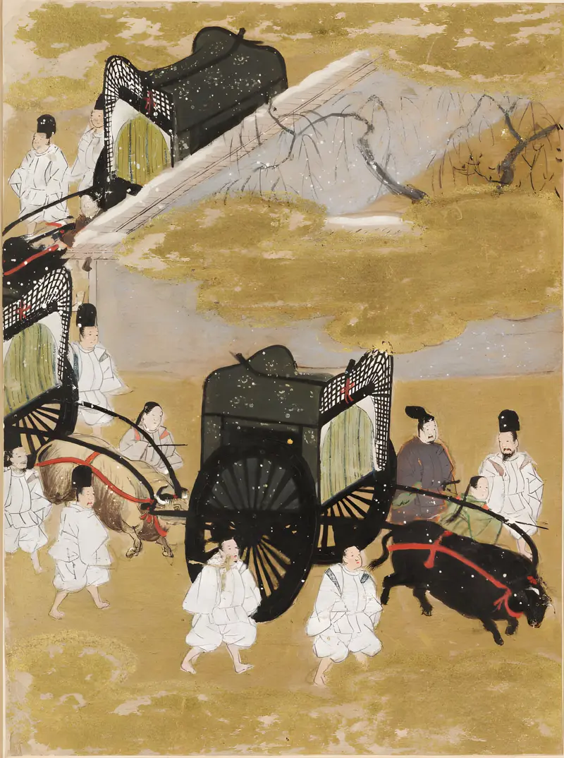 Niou Miya in gold by Tosa Mitsunobu, Ukiyo-e