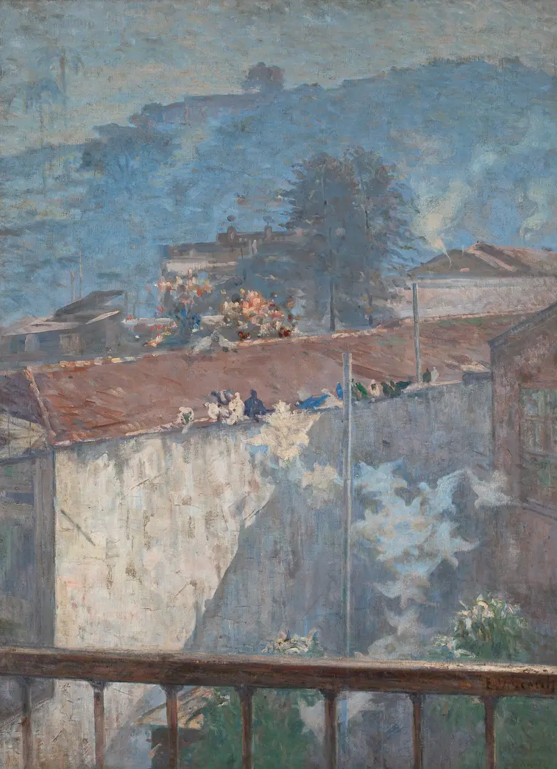 Doves in soft light, oil painting by Eliseu Visconti