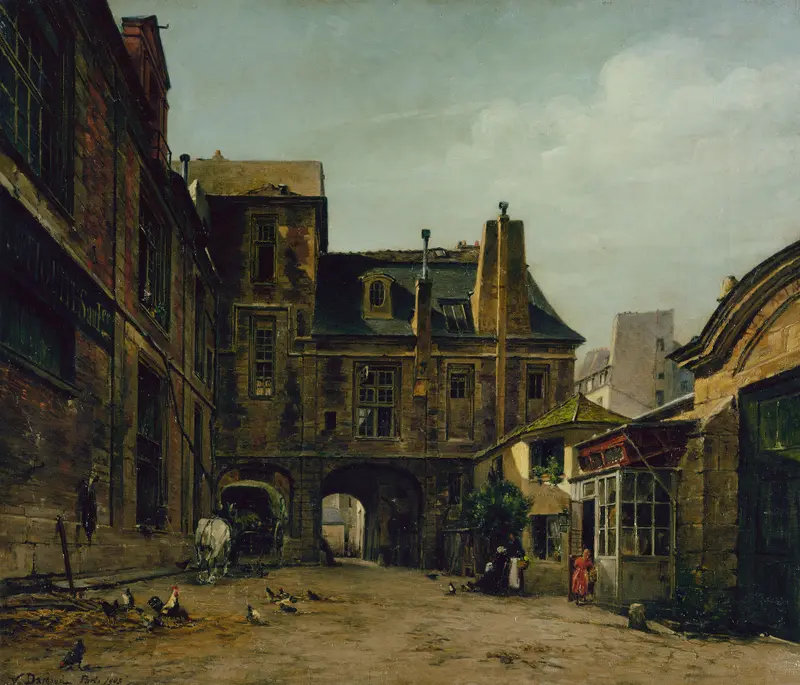 L’hôtel de La Vieuville by Paul-Joseph-Victor Dargaud, oil on canvas depicting a Parisian hotel.
