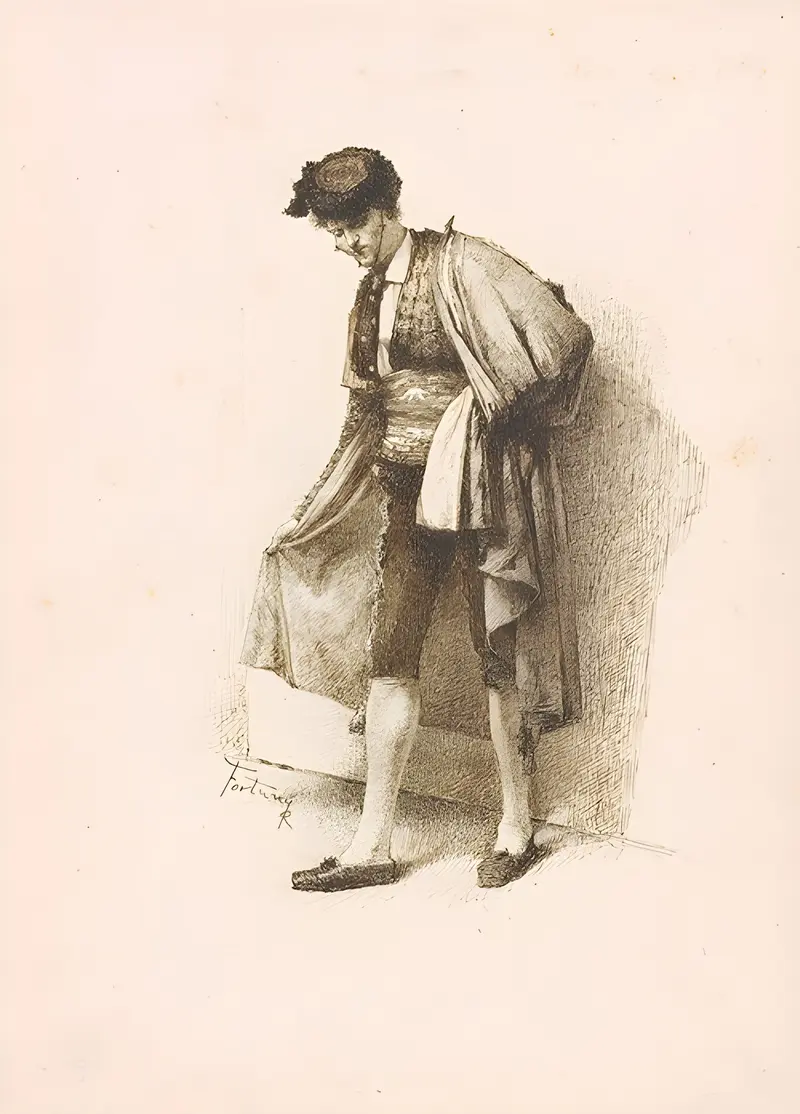 A striking portrait of a matador by Mariano Fortuny Marsal.