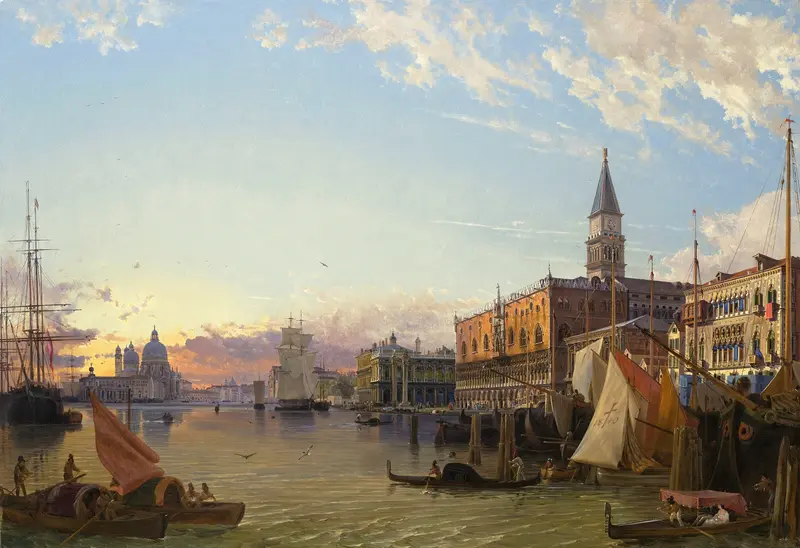 The Doge’s Palace and the Grand Canal, oil on canvas by Friedrich von Nerly