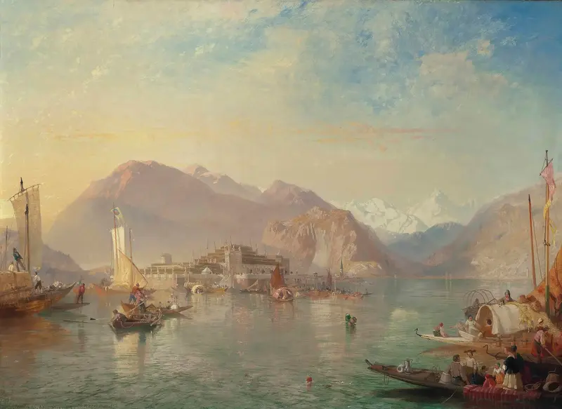 Landscape of Isola Bella, Lake Maggiore, Italy by James Baker Pyne, oil painting