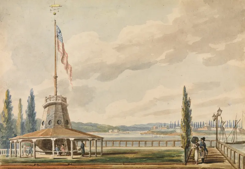 Landscape of The Battery and Flagstaff, oil painting by Pavel Petrovich Svinin