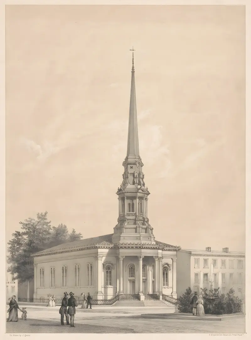 Victorian architecture of The Fourth Baptist Church by James Fuller Queen, 1853-1856
