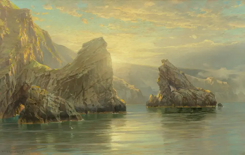 Sunset in the Shetland Islands, Scotland, oil painting by William Trost Richards