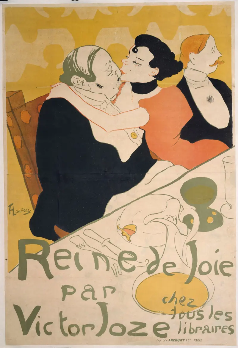 A vibrant portrait by Toulouse-Lautrec depicting a joyful woman.