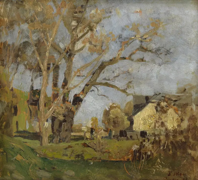 Landscape with figures in a park, oil on canvas by Tina Blau