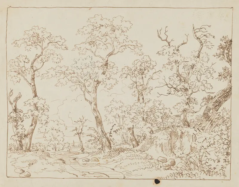 Landscape with trees by Arthur Blaschnik, depicting nature's fragility.
