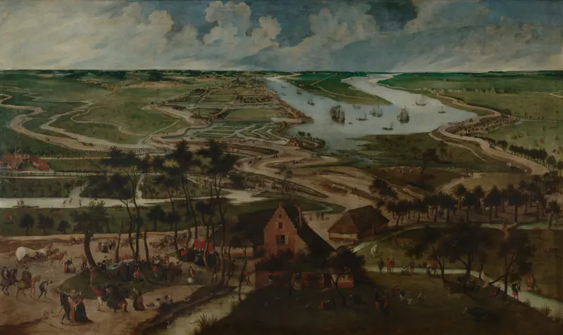 De Antwerpse polder en de Palinghuizen by Abel Grimmer, oil on panel