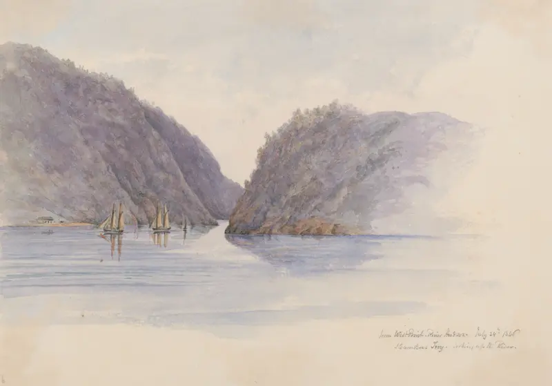 Landscape of the Hudson River by Michael Seymour, oil painting