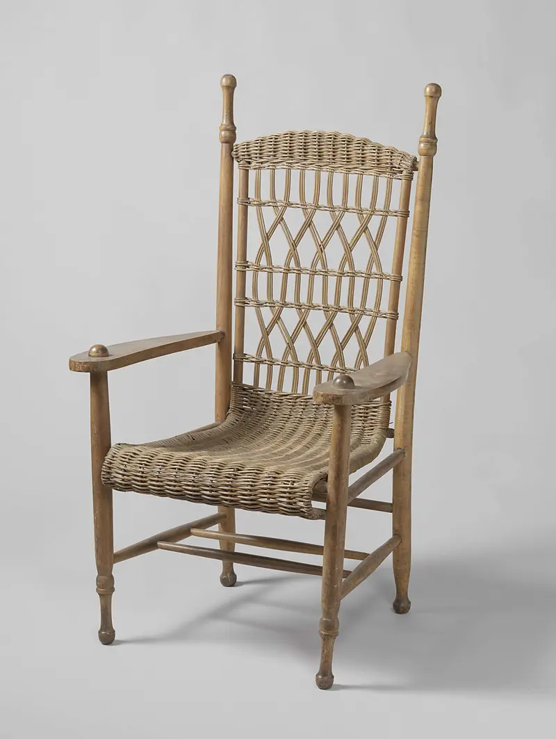 Wood chair used by President Paul Kruger, wood medium, unknown artist