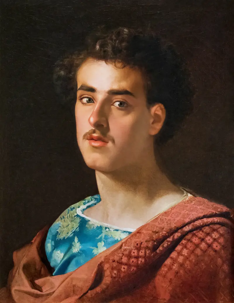 Self-portrait by Mariano Fortuny Marsal showcases the artist's detailed approach to realism.