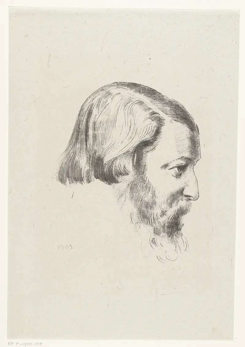 A portrait of Paul Sérusier by Odilon Redon, showcasing a unique blend of colors and forms.