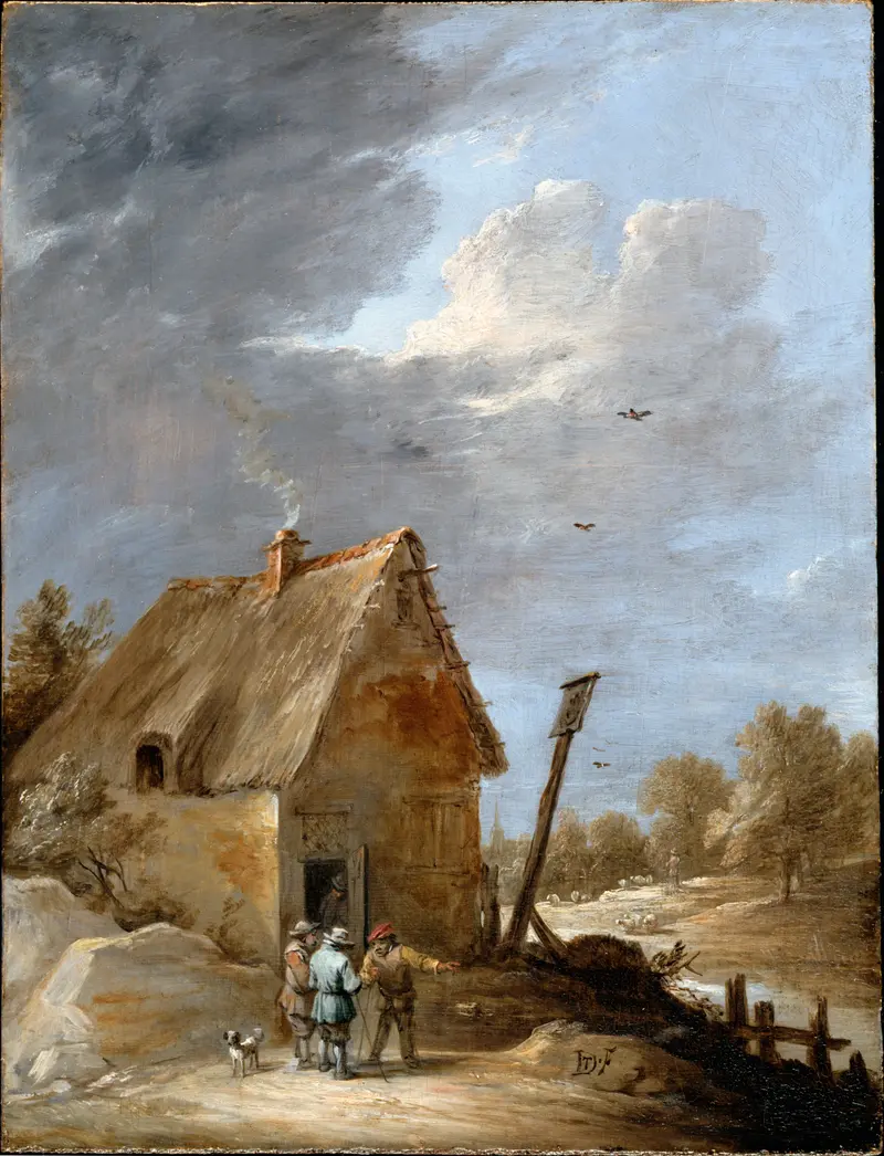 Landscape with a road and cottage, oil painting by David Teniers the Younger