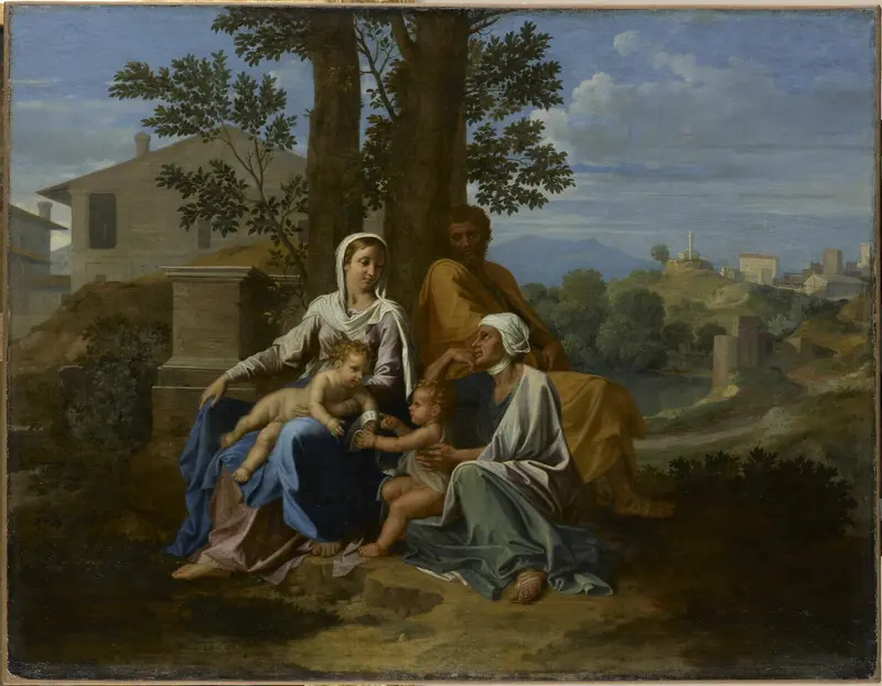 The Holy Family with Saint John and Saint Elizabeth in a Landscape by Nicolas Poussin.