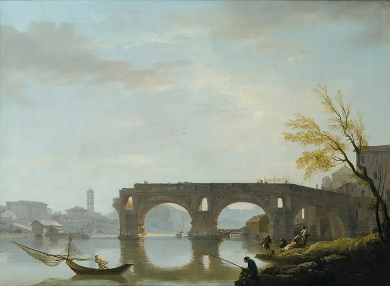 View of the Ponte Rotto, oil on canvas by Claude-Joseph Vernet