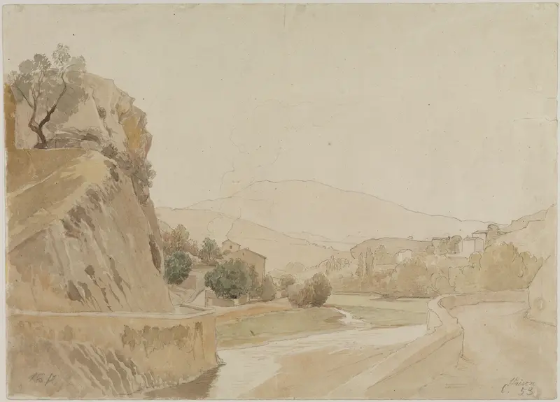 Landschaft bei Vaison in Südfrankreich, oil on canvas by Johann Wilhelm Schirmer