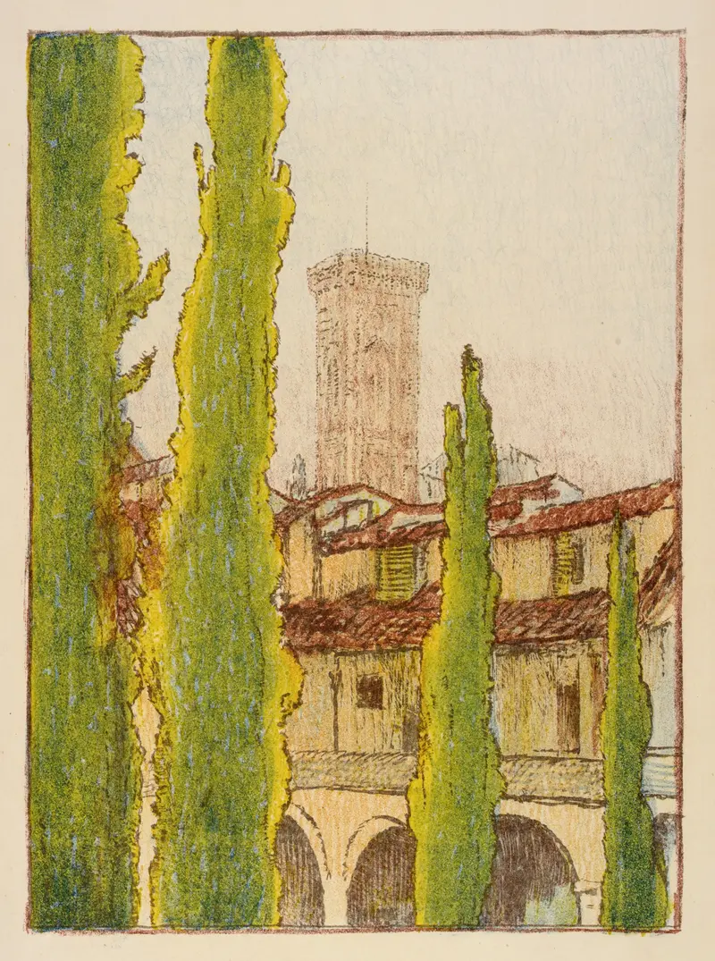 Spanish Church by Esther Blaikie MacKinnon, depicting architecture with stained glass and light.