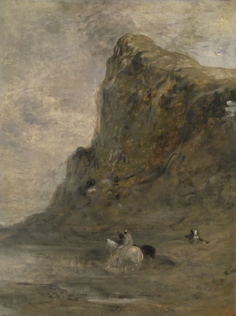 Horsemen at the Foot of the Chiffa Cliffs, oil on canvas by Eugène Fromentin