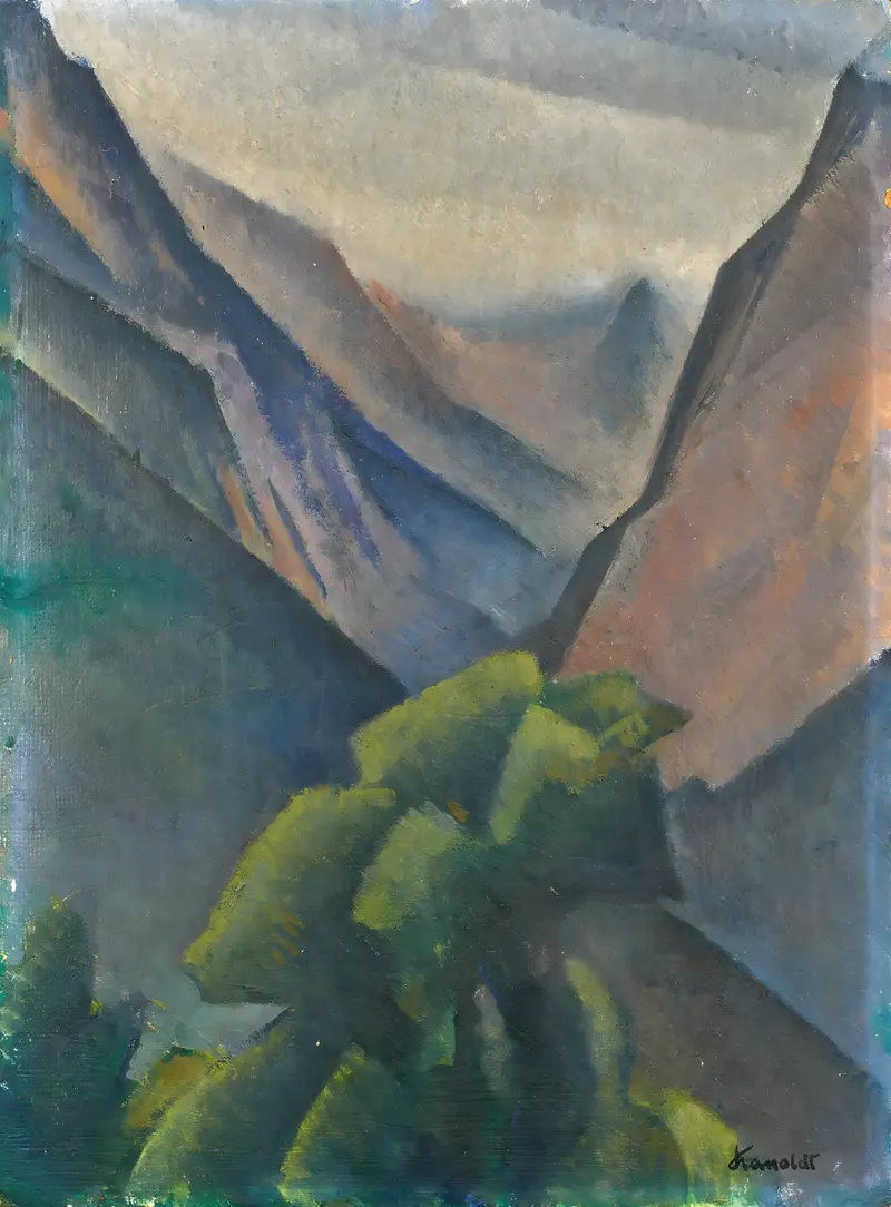 Mountain landscape oil painting by Alexander Kanoldt