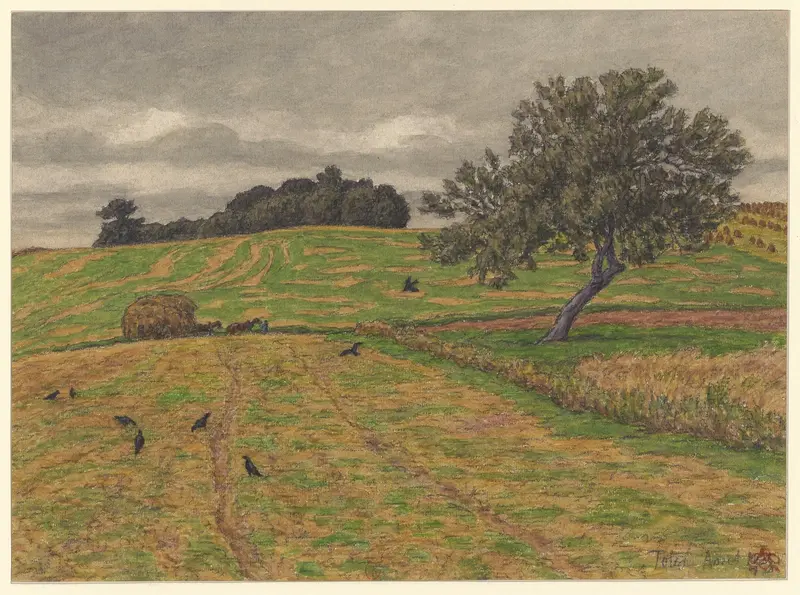 Serene landscape lithograph by Henri Rivière featuring a tranquil river