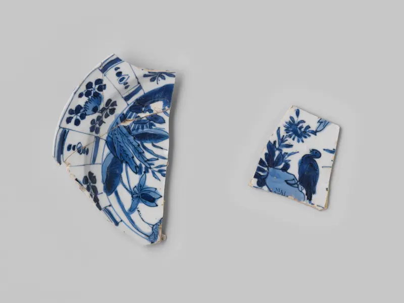 Shard of porcelain from the Witte Leeuw ship, bone medium, Unknown Artist