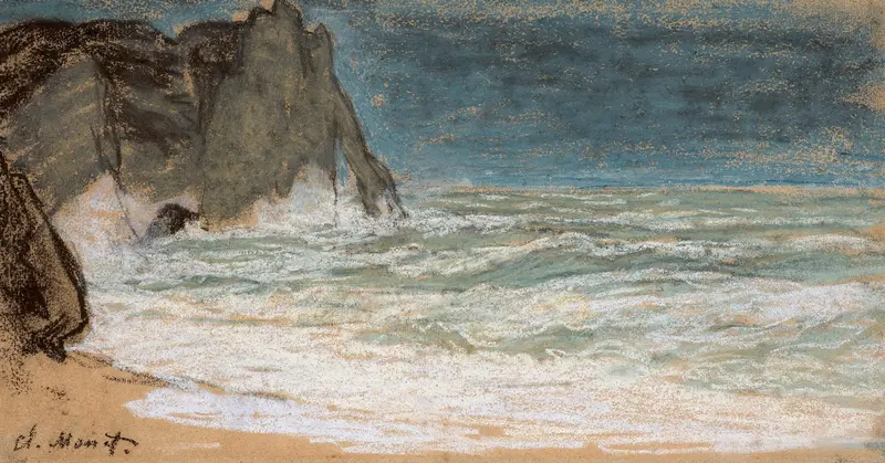 The Raging Sea at Etretat, oil on canvas by Claude Monet