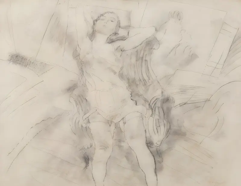 A captivating portrait by Jules Pascin featuring a blonde model.