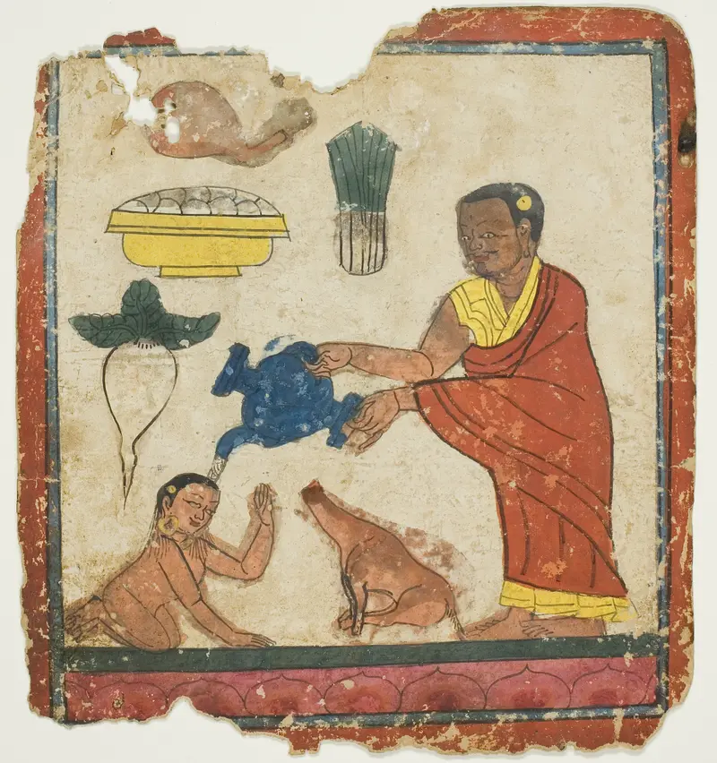 Initiation card by Southern Tibet, watercolor on paper