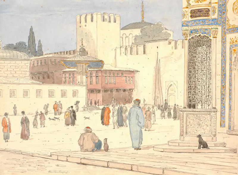 The Square in Front of Bab-i-Hümayan in Constantinople, oil on canvas by Martinus Rørbye