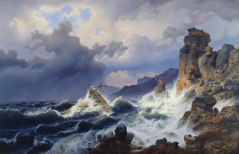 Storm at Sea off the Norwegian Coast, oil painting by Andreas Achenbach