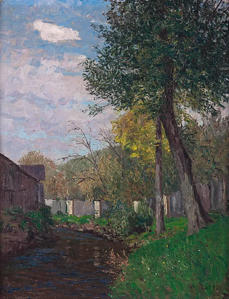 Autumn landscape with golden foliage, oil on canvas by Alfred Zoff