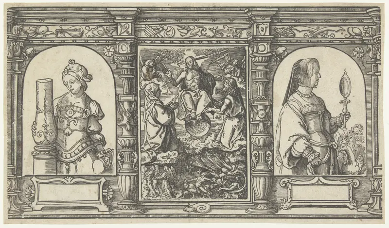 Allegorical depiction of Strength and Vanity by Jacob Cornelisz van Oostsanen, paper, 1528-1532