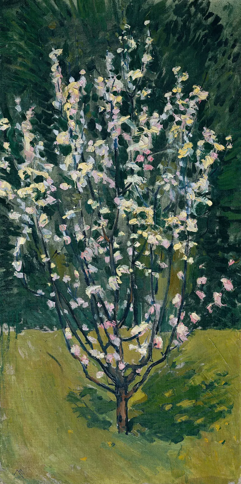 A vibrant depiction of a blooming tree by Koloman Moser.