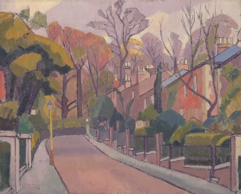 Landscape of a road and horizon by Spencer Frederick Gore, impressionism