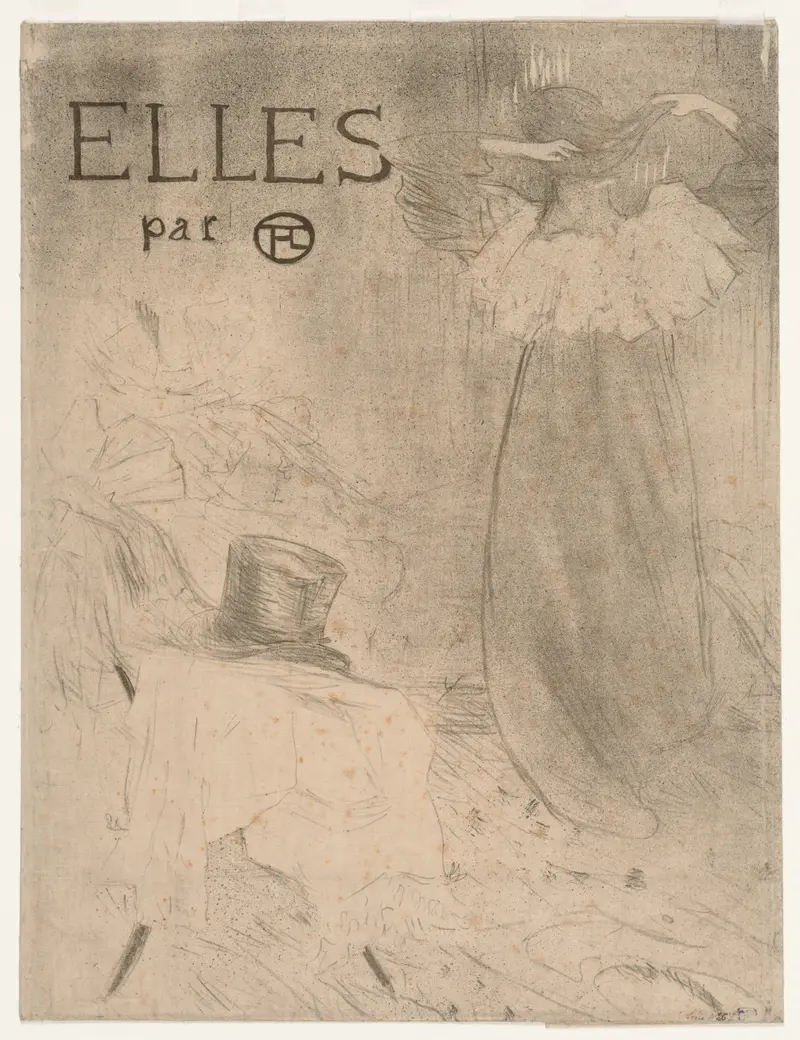 Henri de Toulouse-Lautrec's 'Elles' features vibrant colors and figures in a lively setting.
