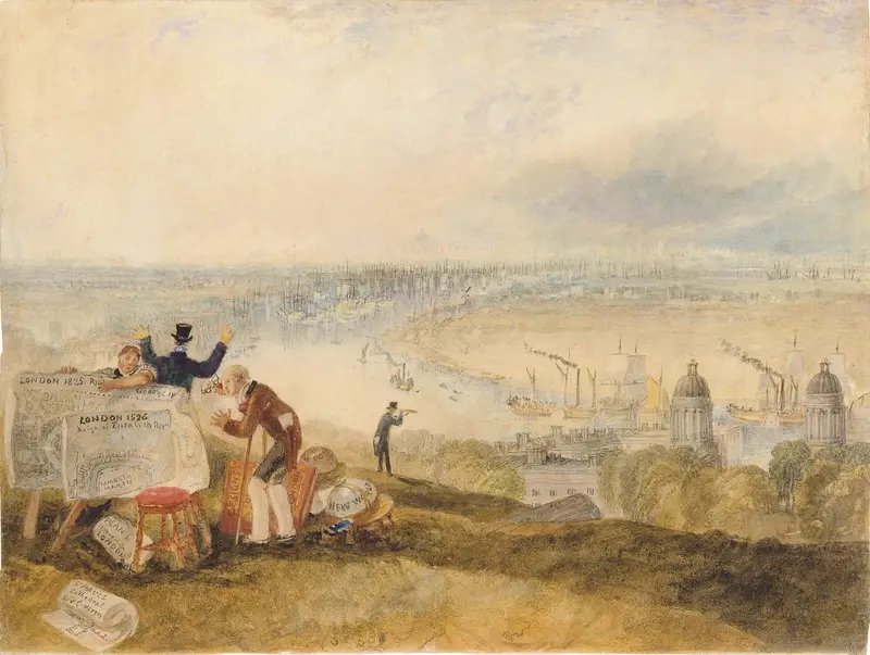 Landscape view of London from Greenwich, oil painting by Joseph Mallord William Turner