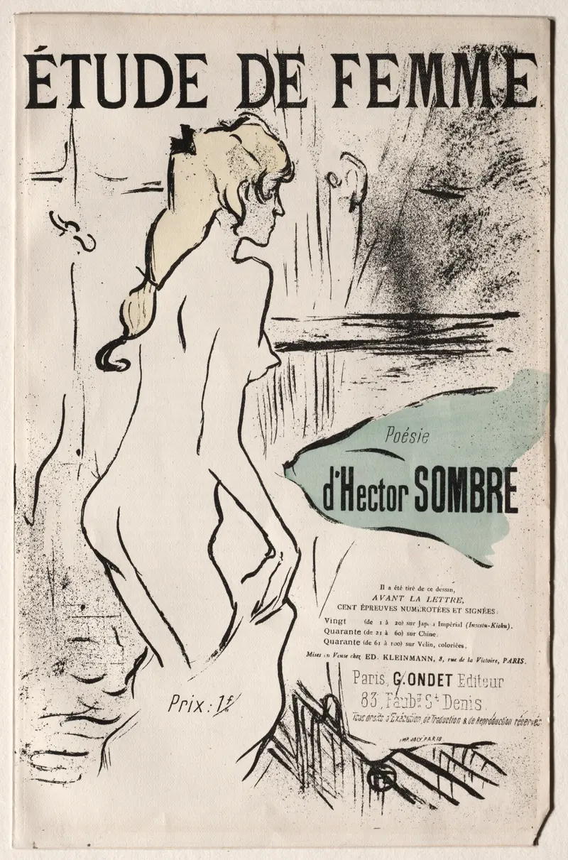 Henri de Toulouse-Lautrec's painting 'Étude de Femme' captures the essence of female beauty.