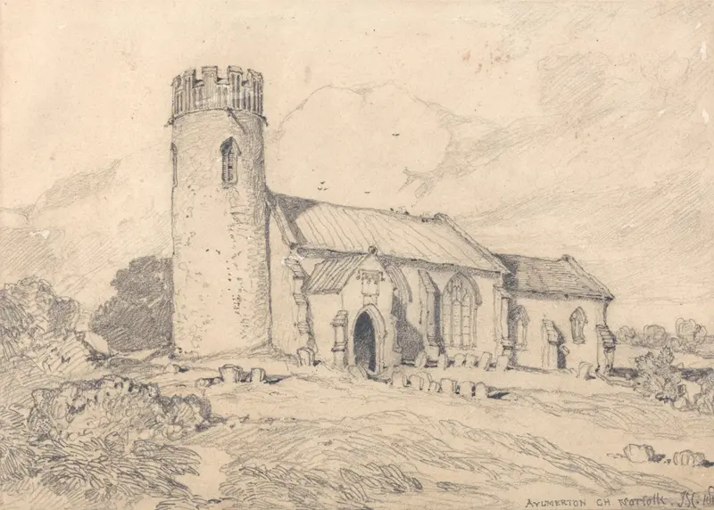 Aylmerton Church in Norfolk, watercolor on paper by John Sell Cotman