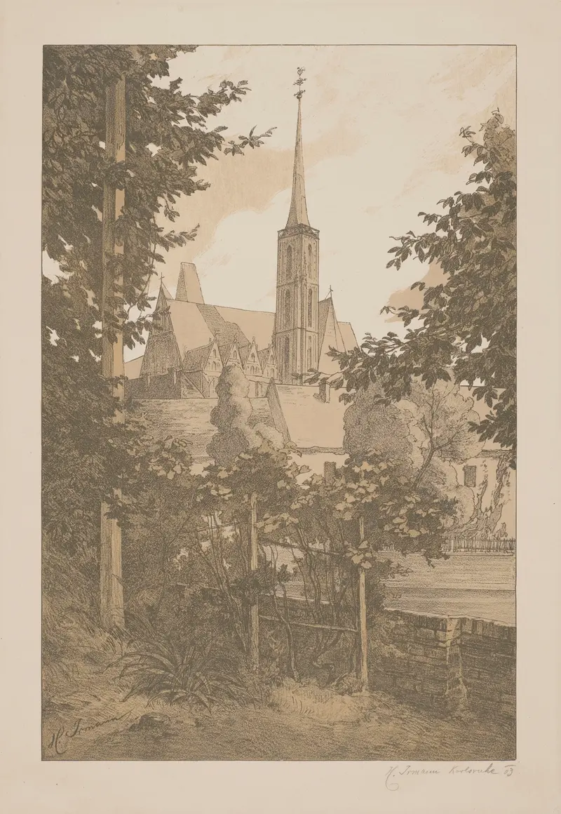 Church of the Holy Cross in Wrocław, oil painting by Heinrich Otto Irmann