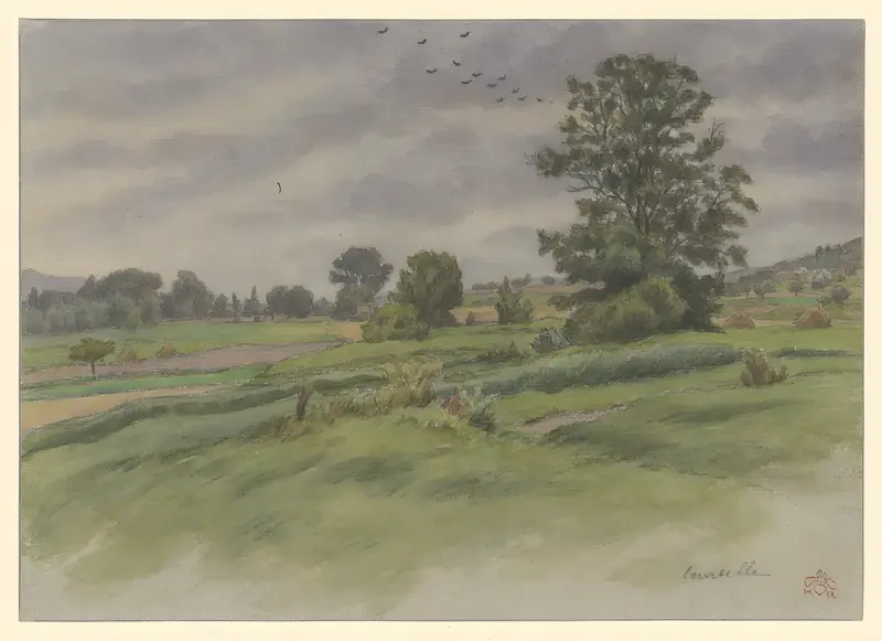 Henri Rivière's 'Courcelle' features a serene landscape with a focus on nature.