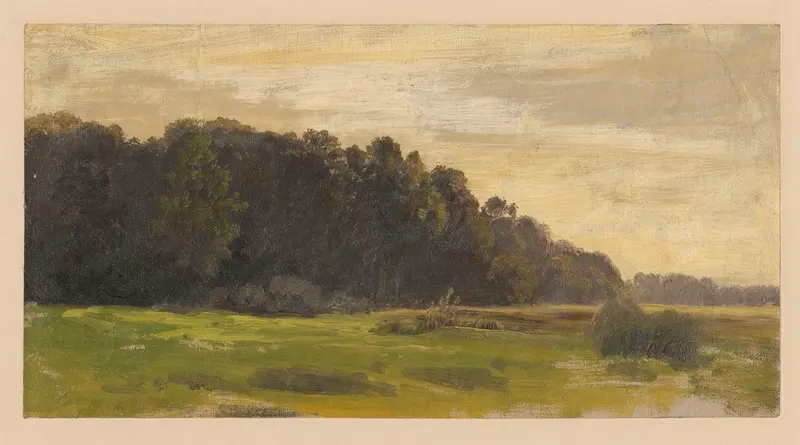 Landscape depicting meadows by the Oder, oil painting by Adolf Dressler