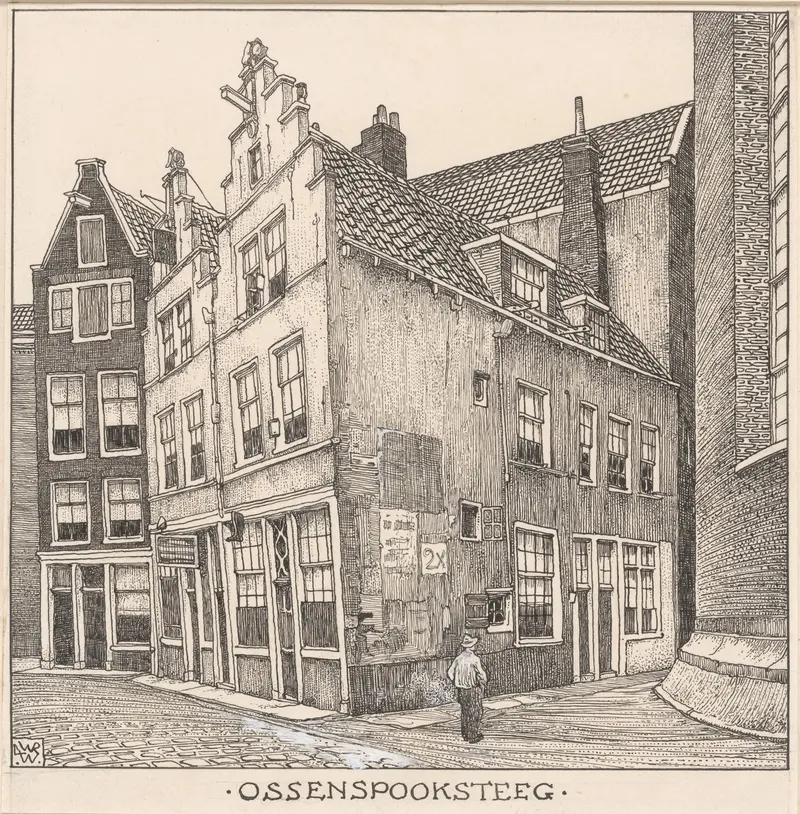 Landscape of De Ossenspooksteeg te Amsterdam by Willem Wenckebach, medium unknown